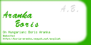 aranka boris business card